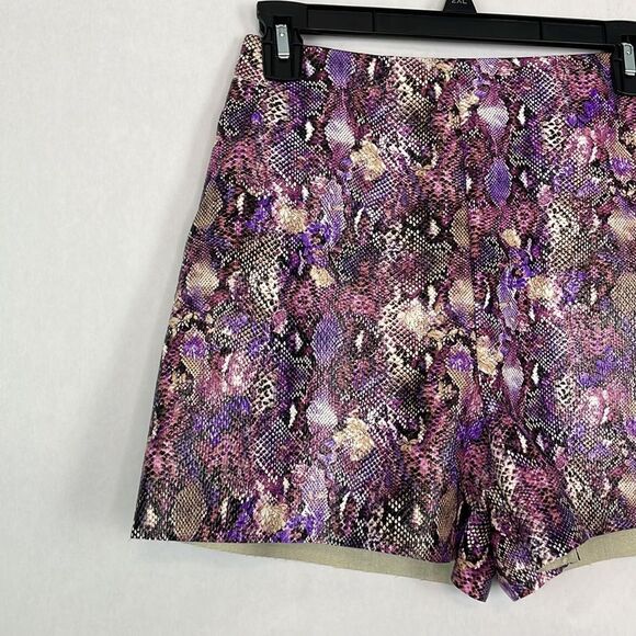 ASOS Design High Rise Purple Snake Print Leather Look Shorts. Size 4. NWT - Picture 5 of 14